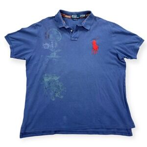 Vintage Polo Ralph Lauren Chief Keef Polo Shirt Mens 2XL Custom Fit Big Pony